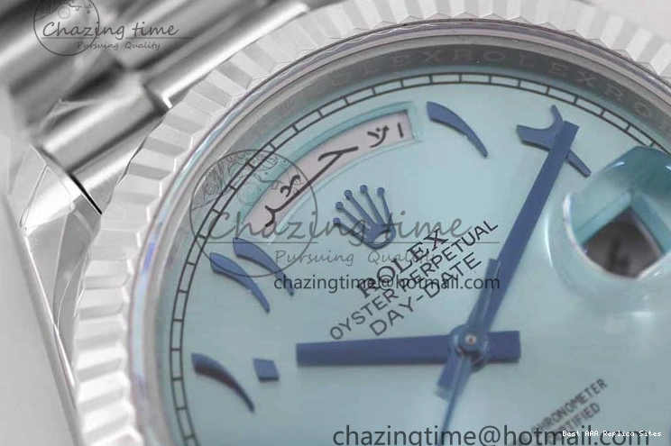 Good Copy Rolex Watches Steel Ice 40mm Best TWF 1:1 2357 SS Arabic A Comfortable Bracelet Edition 904L on Day SS Blue Date Dial 0118